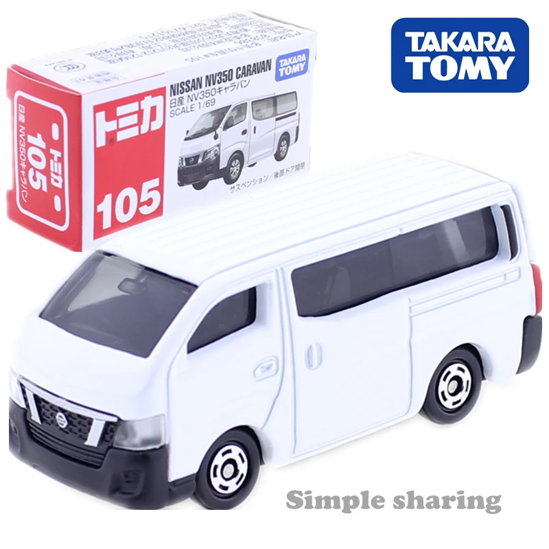 

Tomica NO. 105 Nissan NV350 Caravan White Van 1:69 Takara Tomy Diecast metal Car in toy vehicle model