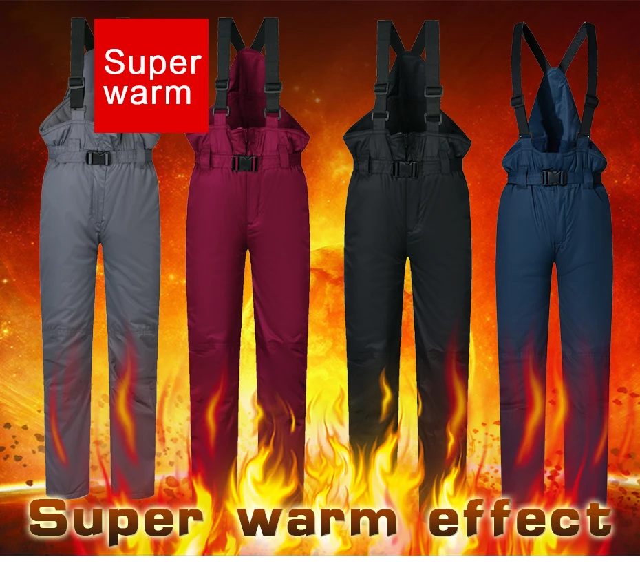 Лыжные штаны для мальчиков и девочек на-30 градусов, новые спортивные ветрозащитные водонепроницаемые теплые зимние детские брюки для сноуборда