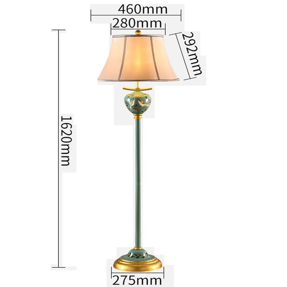 Nordic Retro Style Iron Floor Lamp Antique LED Living Room Bedroom Study Energy Saving Mediterranean Lights Decoration
