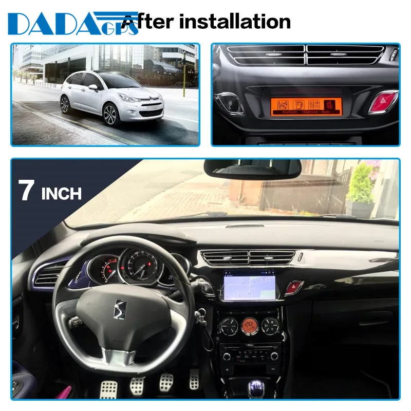 Cheap 7 inch Android 8.0 black Car DVD Player for Citroen C3 DS3 2010-2016 Video Stereo Auto Radio Audio Multimedia GPS map Navigation 1