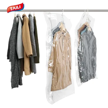 

TAILI Vacuum Bag Clothes Storage Bag Hanging organizers Home Storage Organization Clothes Coat Packing Bag Air Tight No Leak