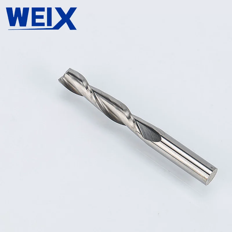 

WEIX 1pc 4mm 2 Flutes Spiral with blade Milling Cutter CNC End Mill router bit for MDF wood tungsten carbide tool