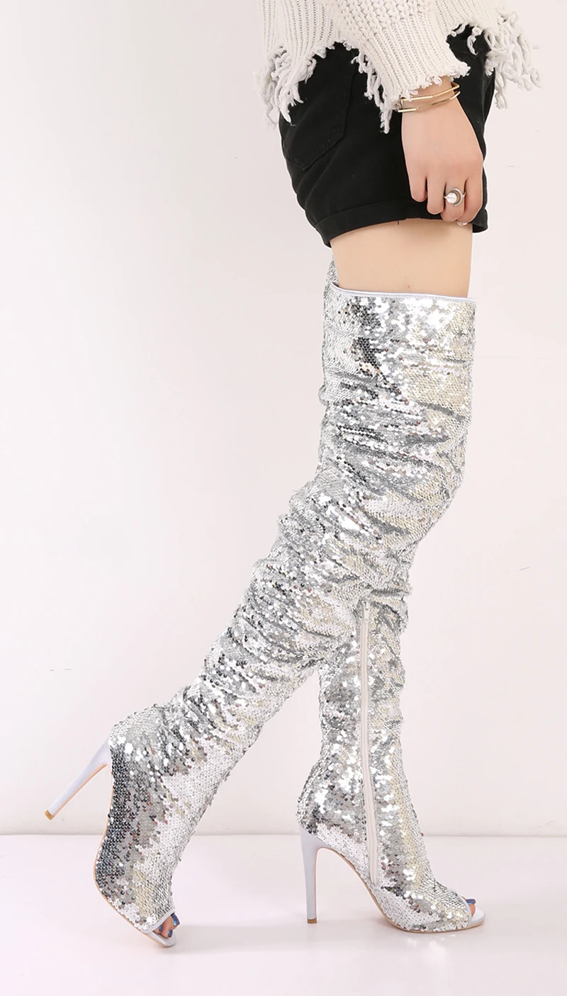 bling glitter feminino botas longas sexy modelo