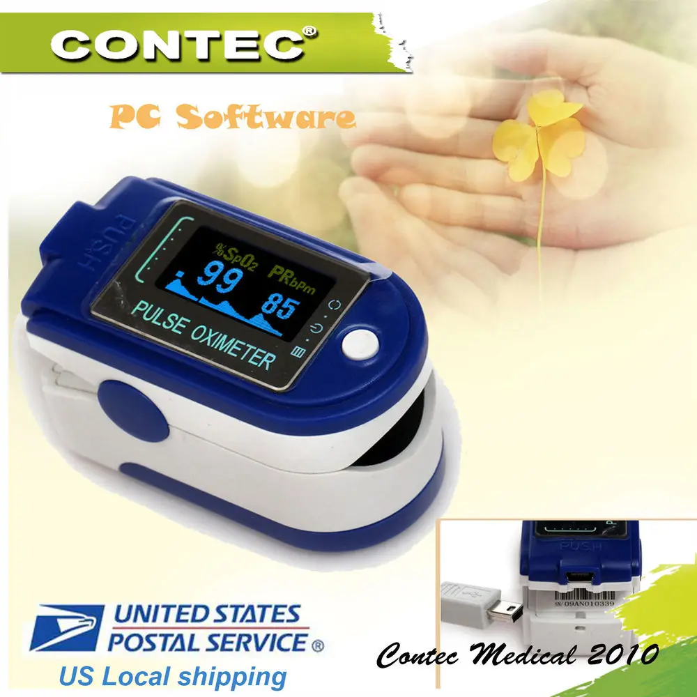 

US shipping FDA Fingertip Pulse Oximeter SPO2 USB Software OLED Display CMS50D+ Pulse Oximeter Oximetro