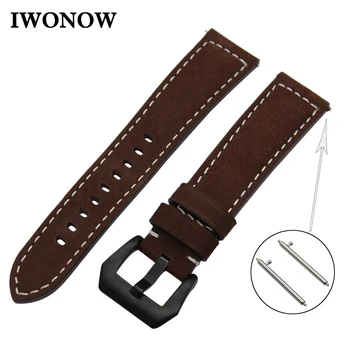 

Italian Genuine Leather Watch Band 22mm Quick Release for Vector Luna / Meridian Xiaomi Huami Amazfit Wrist Strap Bracelet Brown