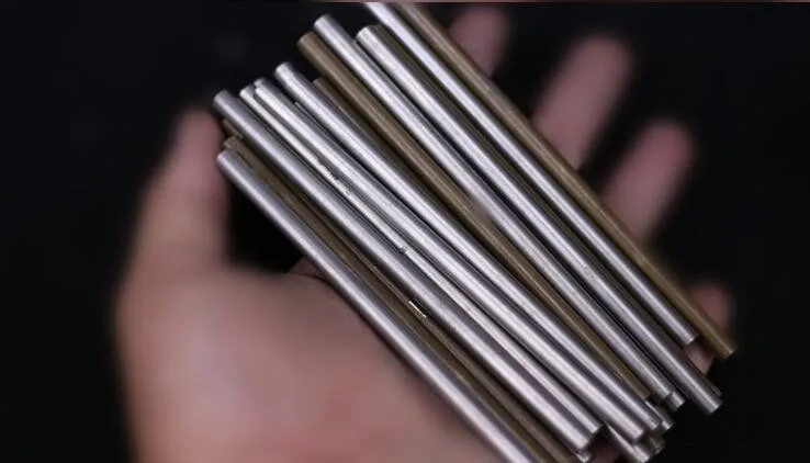 Knife DIY shank brass Mosaics Pin Rivets 130mm length nail steel tube 6mm DIY knife handle screw FIlled with resin