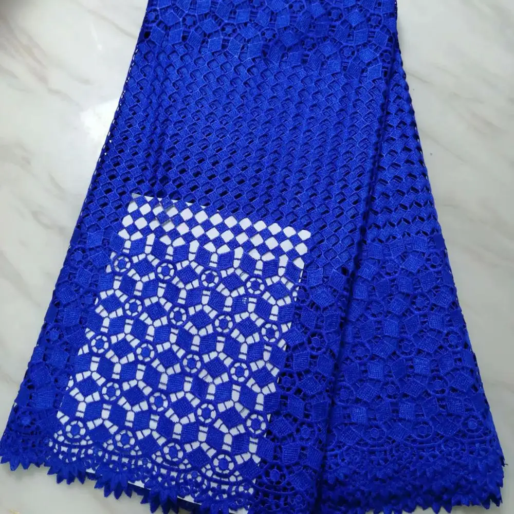 Hot sale African Lace Fabric 2019 High Quality Water soluble Tulle Dresses For Women Embroidery Net French BLUE | Дом и сад