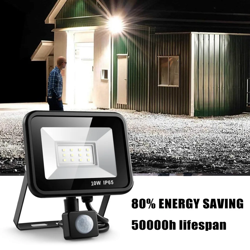 Holofote ao ar Sensor de Movimento Prova de Água Luz de Inundação com Sensor Eslas 10 w 20 w Refletor Livre Led Holofote de Movimento Pir 220 v Parede à Luz da Garagem 10 20 refletor conduziu a luz de inundação