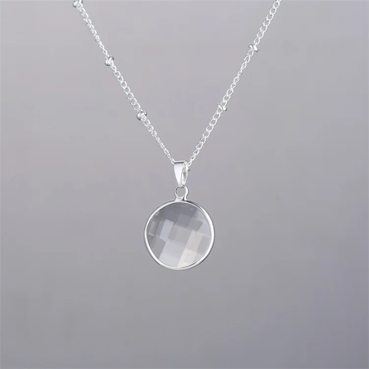 Массивное круглое ожерелье женское хрустальное ожерелье с подвесками звено цепи из сплава модные новые ювелирные изделия для дам - Окраска металла: Silver-Transparent