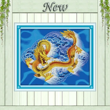 

Dragon Chinese mascot diy home decor painting counted print on canvas DMC 11CT 14CT Cross Stitch kits embroidery needlework Sets