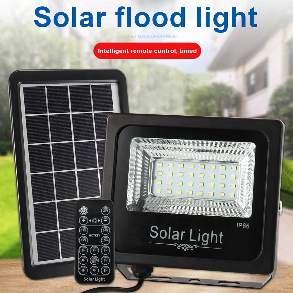 

LED Flood Light Outdoor Spotlight Solar Floodlight Remote Control Lights Waterproof WWO66
