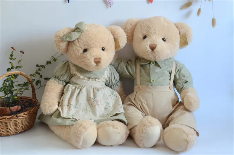 High Quality Teddy Bear Push Toys Boy Girl Bear in Skirt clothes Stuffed Dolls Kids Girlfriend Valentine's Day Gift 4565cm (7)