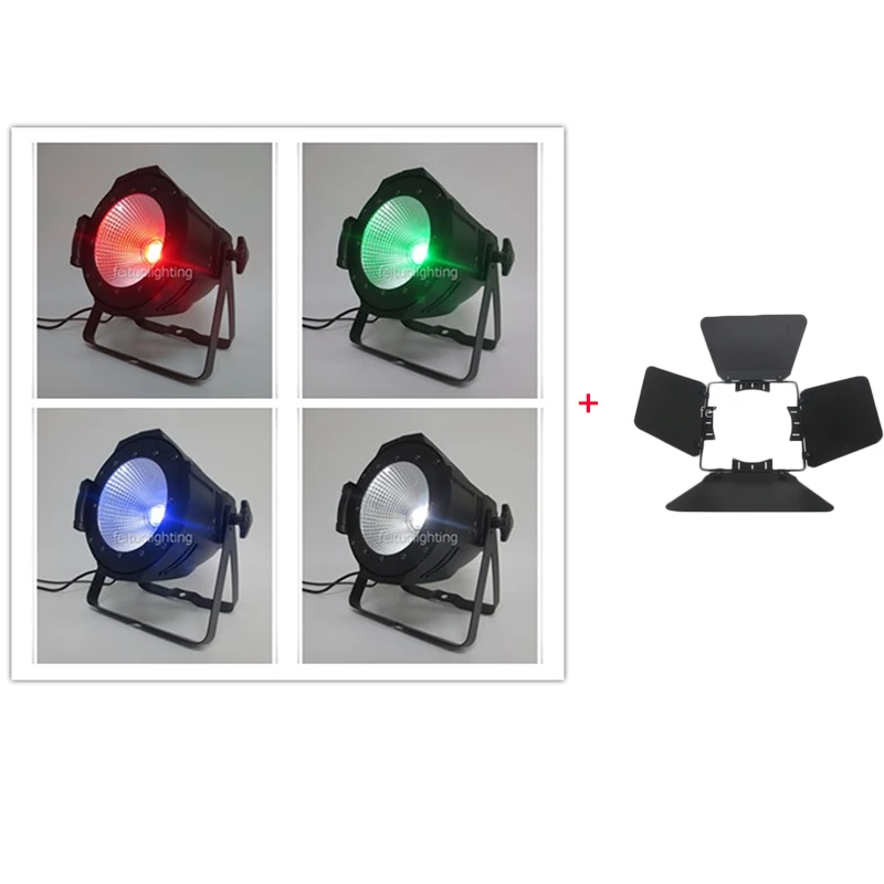 

6pcs + Flycase High Power 100w Cob Par Led Stage Light With Barn Door WW / CW / 4in1 RGBW Cob Par DMX Disco Party Stage Lights