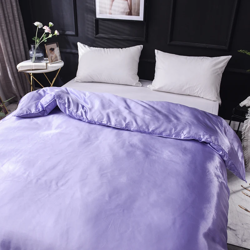 1pcs Ice Silk Duvet Cover Seamless Luxury Various styles queen king quilt Cover free shipping