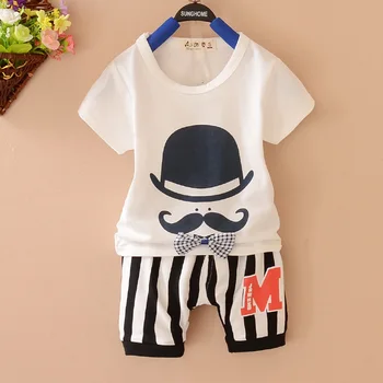 

YiErYing 2Pc Summer Newborn Clothes Suits New 2018 Short Sleeve Cotton T-shirt+Pant For Baby Boy Girl Outfit Kids Clothing Set