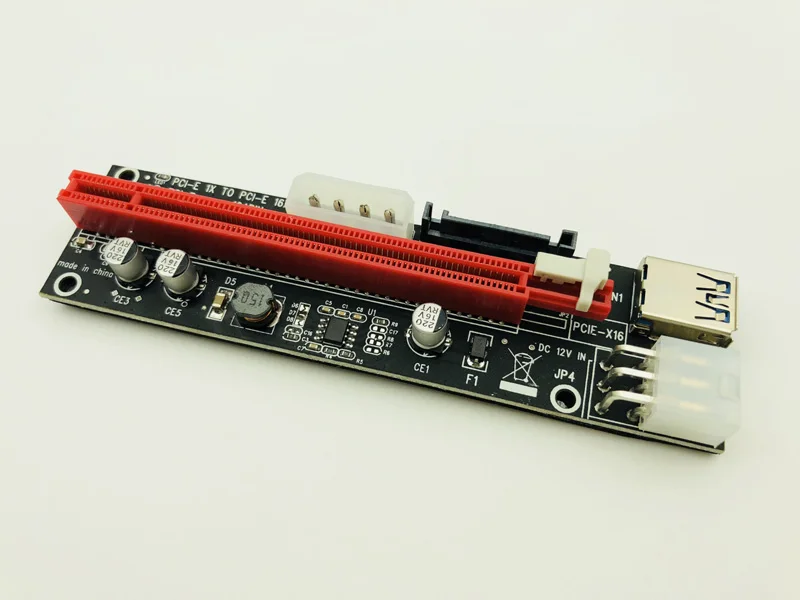3 в 1 4 контактный Райзер Molex PCI E 6 SATA 60 см PCIE 1x до 16x Express карта для видеокарты Майнер