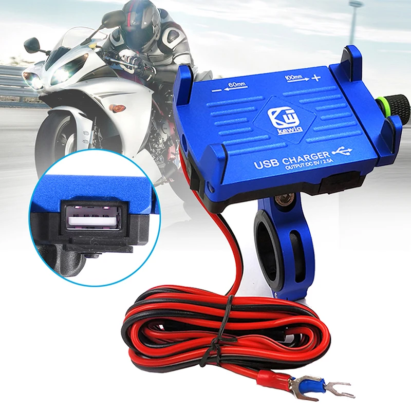 Aluminum Qc3.0 Ip66 Waterproof Motorcycle Phone Holder With Usb Charger