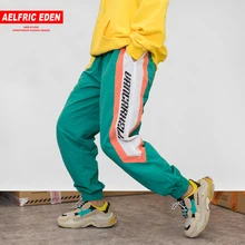 Aelfric Eden Цвет блока лоскутное полоса мужские тренировочные брюки хип-хоп Повседневное трек Штаны брюки для бега мужской уличной Ca10