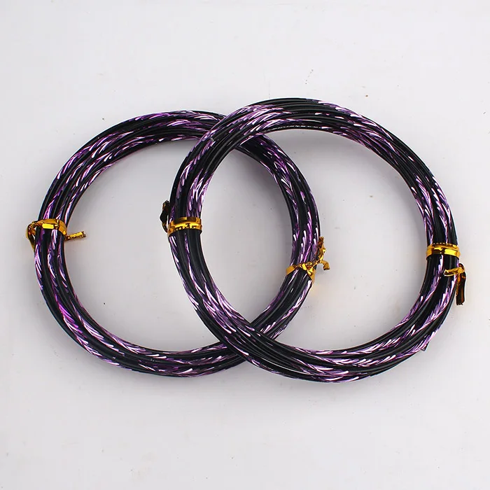 2 шт 2 мм lazer cut цветочный анодированный алюминиевый ремесленный провод 2*5 м 33 фута Синий Золотой Фиолетовый для ювелирных изделий DIY ремесло - Цвет: Purple