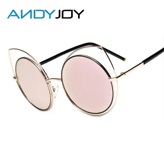 Andyjoy модные Солнцезащитные очки для женщин покрытие кошачий глаз Металл полые