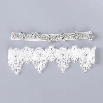 

Wedding Garter Rhinestone Embroidery Flower Beading white Sexy Garters for Women/Female/Bride Thigh Ring Bridal Leg Garter