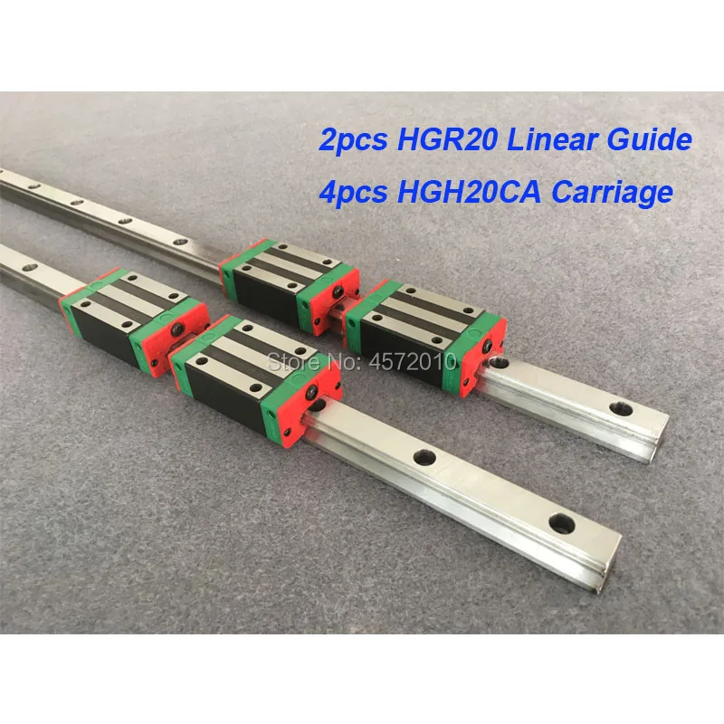 

2 pcs HGR20 - 1200mm 1300mm 1500mm linear guide rail with 4 pcs HGH20CA linear block carriage CNC parts