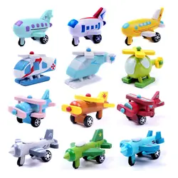 12 шт./компл. мульти-шаблон модель самолета Мини Деревянный автомобиль самолет игрушечные транспортные средства для развивающие игры для