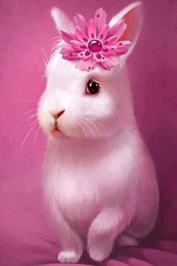 

5D Needlework Diamond Embroidery Bunny Cross Stitch For Home Decor DIY square Diamond Painting Mosaic Diamond wall mural