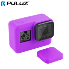PULUZ Soft Cover Case Silicone Protective Case with Lens Cover Shell Cap 7 Color Accessory for GoPro HERO(2018) /7 Black /6 /5 hr23 bk protective water resistant silicone cover for gopro hero2 black