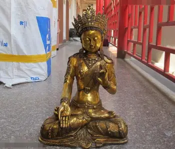 

Tibet buddhism Temple bronze Gild white tara Kwan-yin Bodhisattva Statue