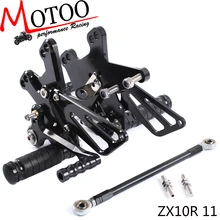Full CNC Aluminum Motorcycle Adjustable footrest footrest pedal Rearsets Rear Sets Foot Pegs For KAWASAKI ZX10R ZX 10R 2011 2016