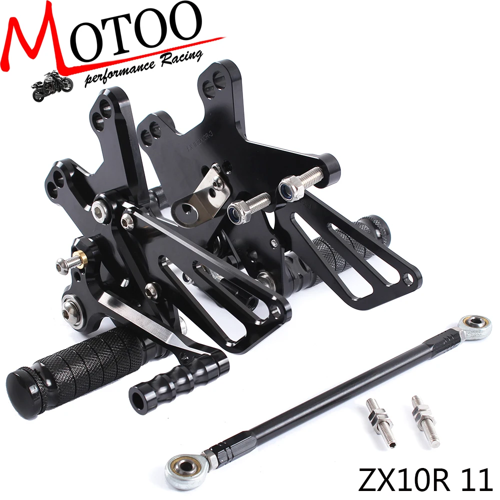 Motoo Full CNC алюминиевый мотоцикл Регулируемые задние комплекты подножки для KAWASAKI