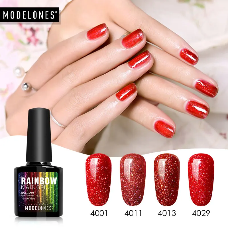 

Modelones 4Pcs/Lot Rainbow UV Nail Gel Polish Set DIY Nail Design Semi Permanent Led Nail Polish Neon UV Nail Gel Varnish Kits