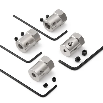 

3-6mm Stainless Steel Hex Couplings Universal Boat Cardan Joint Coupler Shaft Coupling for RC Toy Model DIY Motor