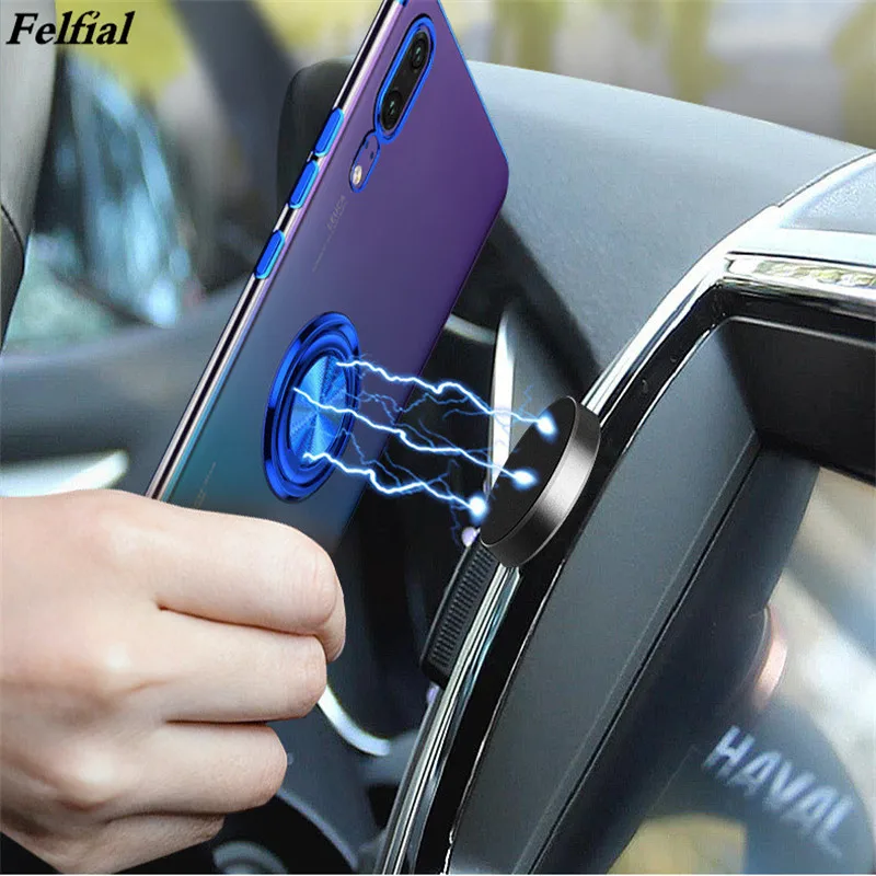 

Elecplating Soft Cases for Huawei P30 Pro 30Pro P20 Lite Nova 4 4e 3e Case Invisible Finger Ring Cover for Huawei Mate 20 Case