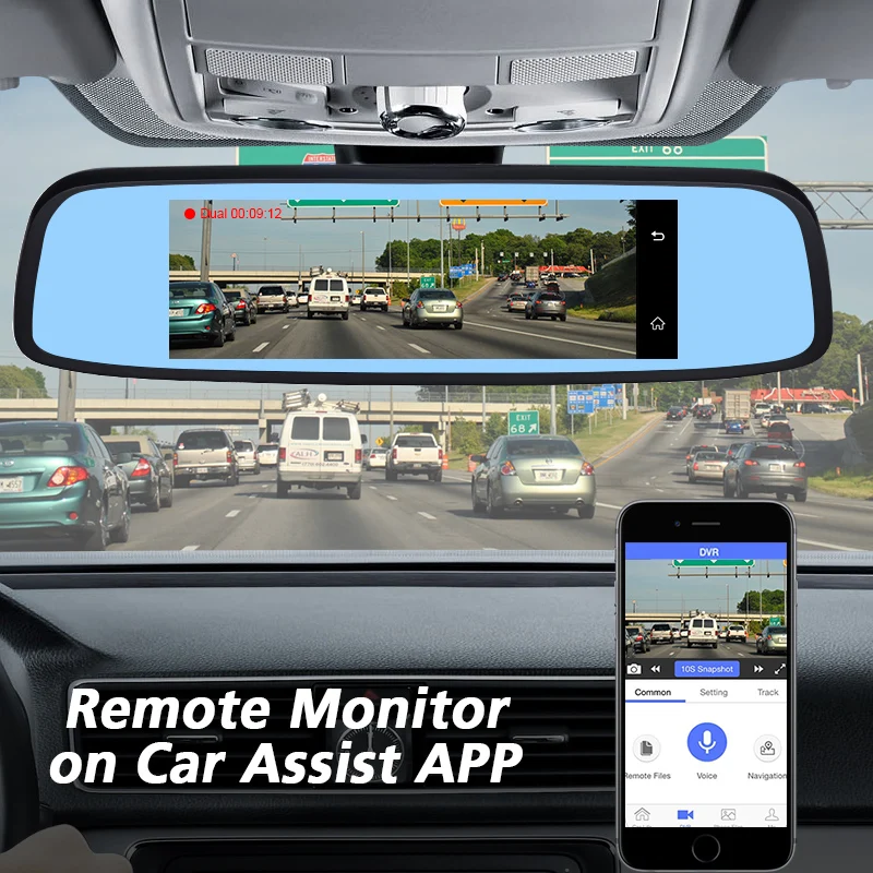  2019 ANSTAR 8'' Rear View Mirror Car DVR 4G Android 2GB+32GB Dash Cam HD 1080P Night Vision Auto Ca