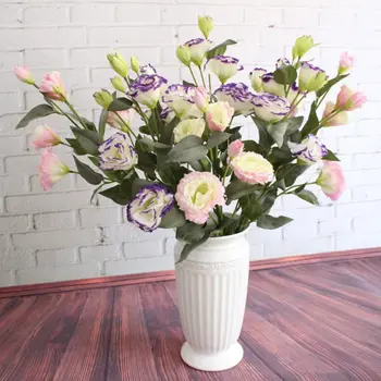 

10Pcs/Pack 5 colors high quality artificial eustoma Flowering Eustoma Bonsai Flower For Home Garden Potted plant or for home