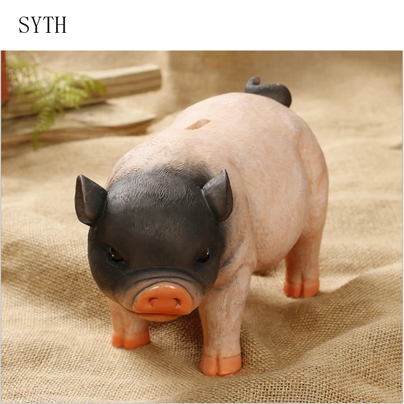 

SYTH hot style piggy bank, large capacity simulation piggy storage pot resin craft decorated living room decoration piggy bank