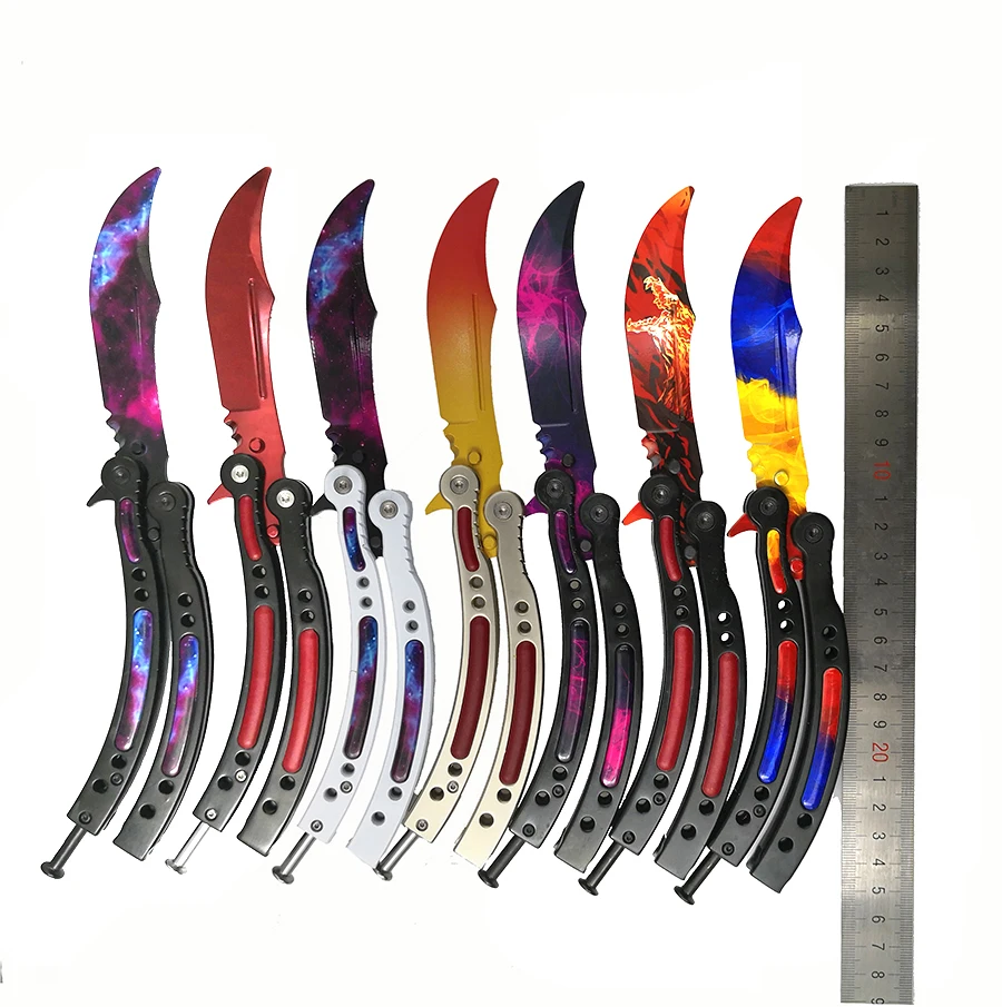 CS GO butterfly in knife butterfly training knife stainless steel Karambit folding knife blade gift+screwdriver many styleS