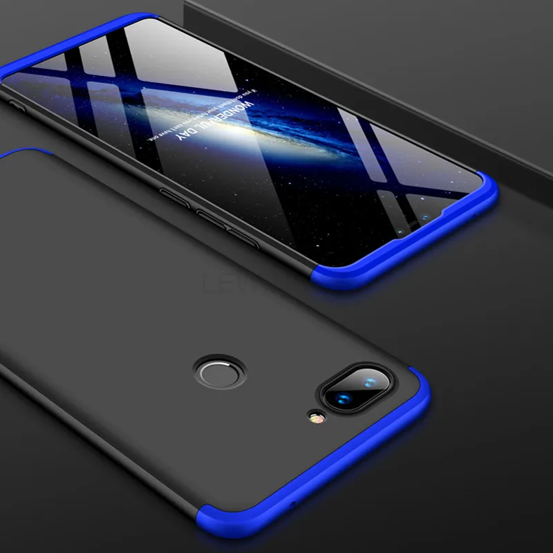 360 полная защита 3in1 чехол для Xiaomi Redmi Note iPhone 7 6 Plus 5 iPad pro S2 6A 4X mi 8 A2 Lite mi X 2 S 6X mi 8 SE 9 играть Pocophone F1 чехол - Цвет: black blue