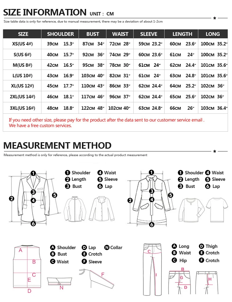 size moban-women
