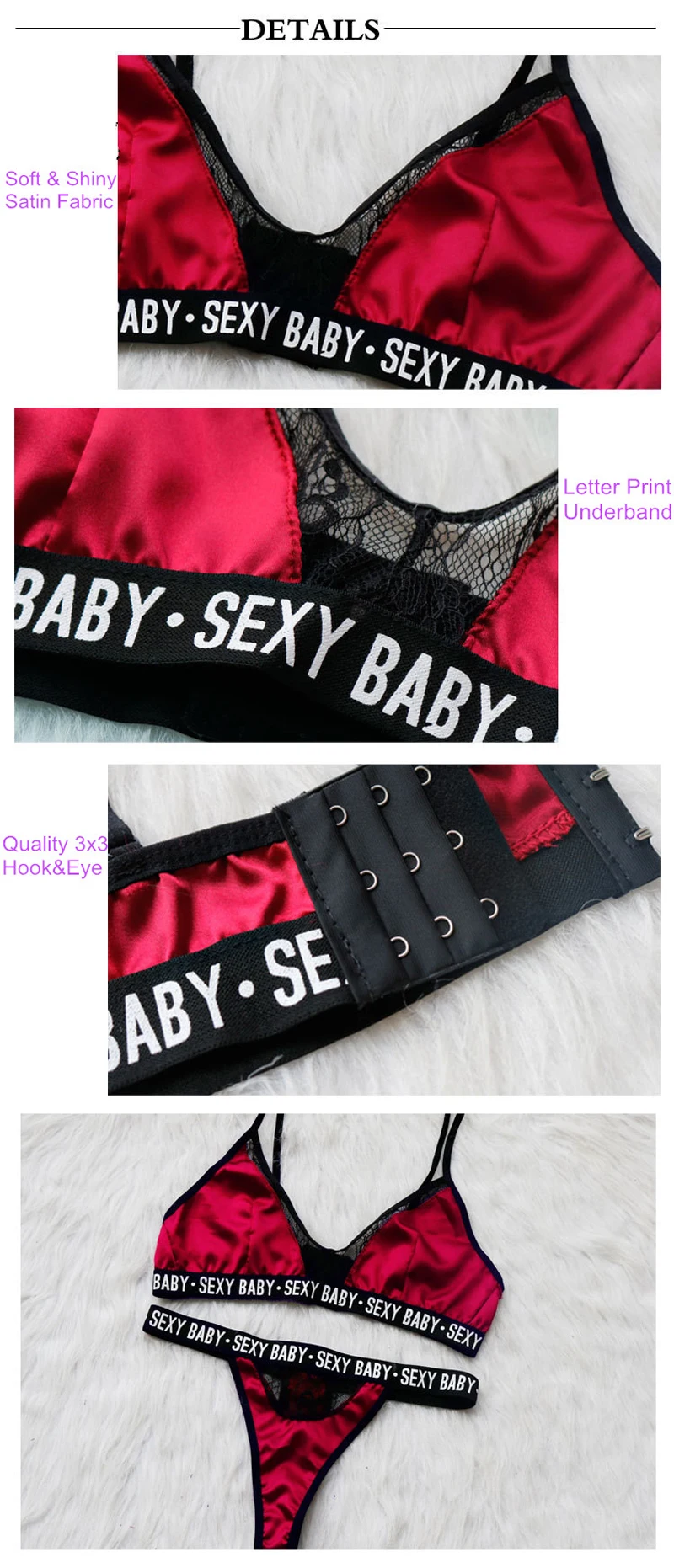 Сексуальная атласная Женская пижама с кружевом Bralette& Brief наборы женское нижнее белье сексуальное детское нижнее белье с буквенным принтом нижнее белье бюстгальтер трусики набор плюс размер бюстгальтер