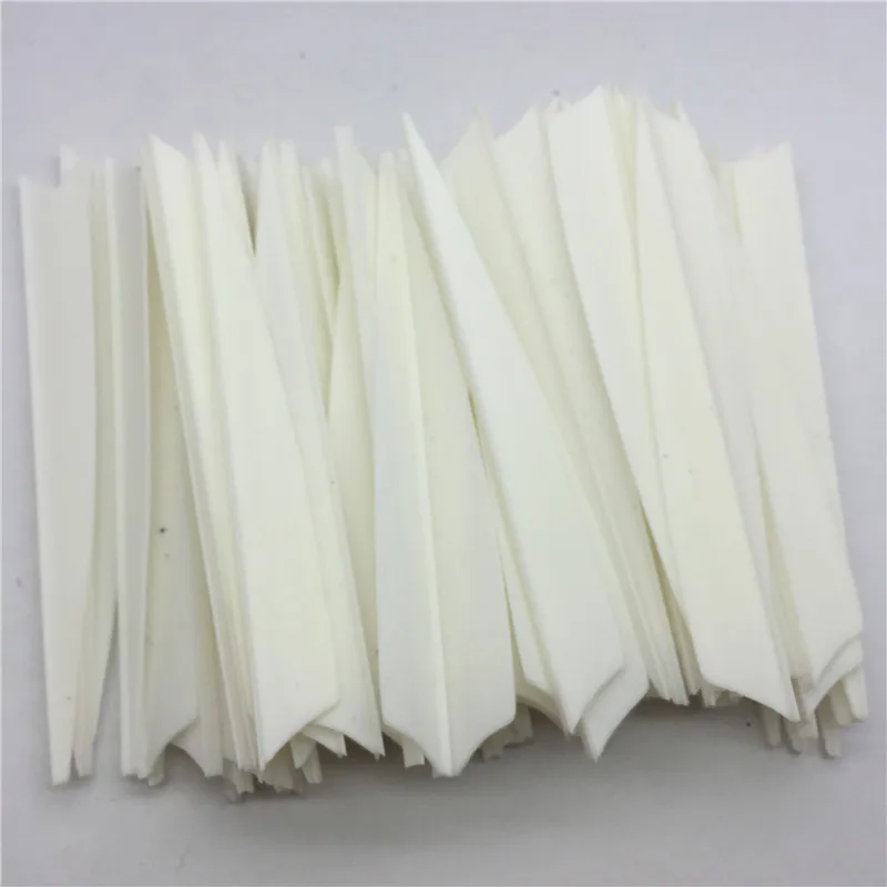 

50 PC / 4 " White Shield Cut Shape Feather Hunting Arrow Blade Accessories With Feather Plastic Arrow Feather