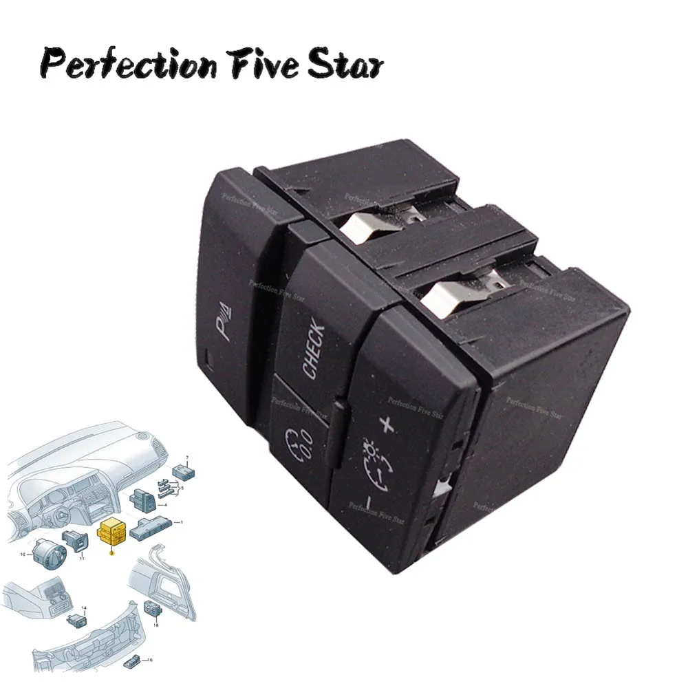 

4L1927123A 5PR Switch block left PDC clock Check instrument lighting For Audi Q7 4L 2005 2006 2007 2008 2009 2010 2012 2013 2014