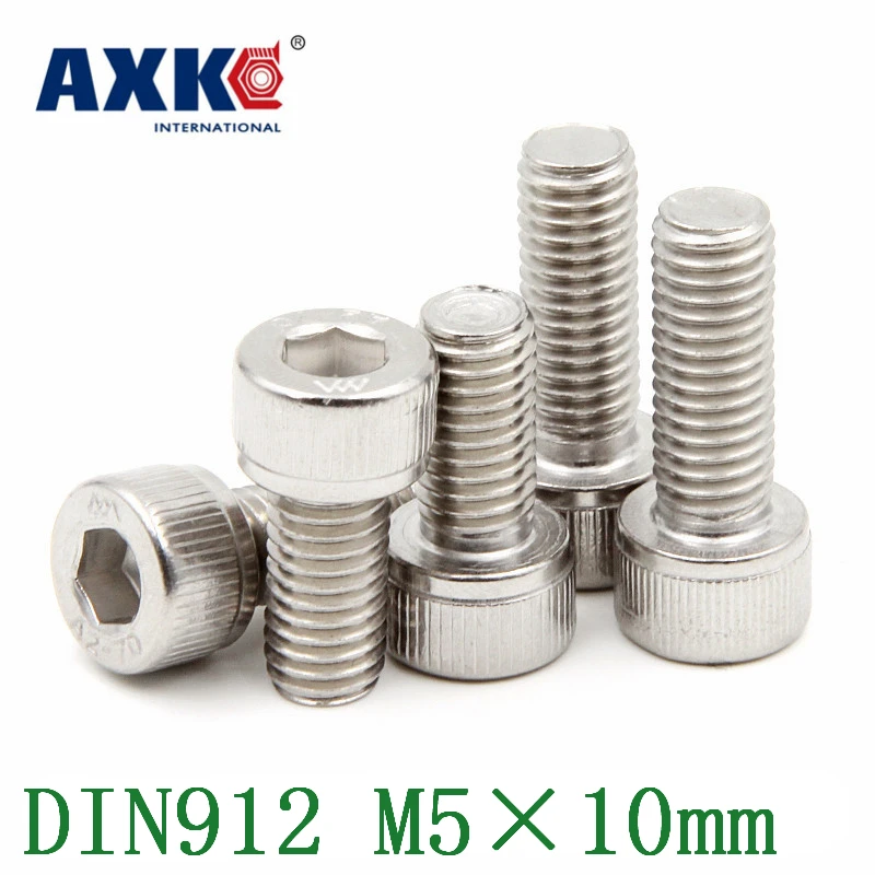 

Drywall Vis Free Shipping Axk 50pcs/lot Metric Thread Din912 M5x10 Mm M5*10 304 Stainless Steel Hex Socket Head Cap Screw Bolts