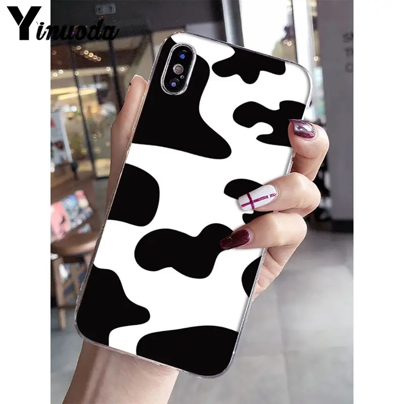 Yinuoda белый черный символ коровы прозрачный ТПУ чехол для телефона чехол для Apple iPhone 8 7 6 6S Plus X XS MAX 5 5S SE XR мобильные телефоны