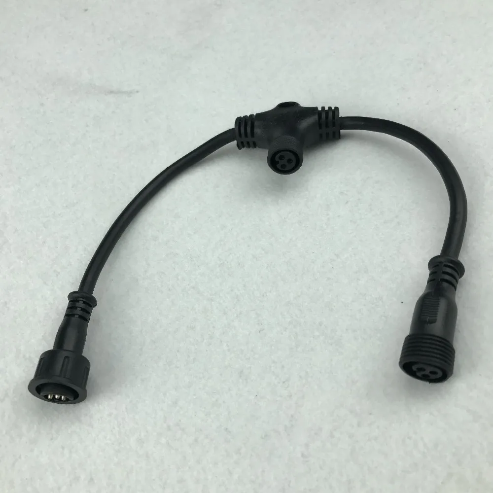 3-3-3 for power injection) 13.5mm series 3 core T type waterproof splitter;BLACK color;middle female connector only for power