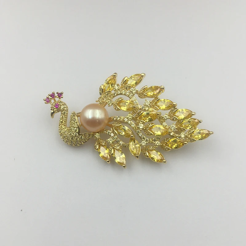 Sinya Natura Pearl Brooch High luster 11-12mm freshwater pearls color optioanl Gold plated high quality fashion jewelry for Mum (4)