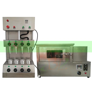 

Free Shipping Catering Equipment Ice cream pizza cone machine;4 Moulds Cone Pizza Maker with CE