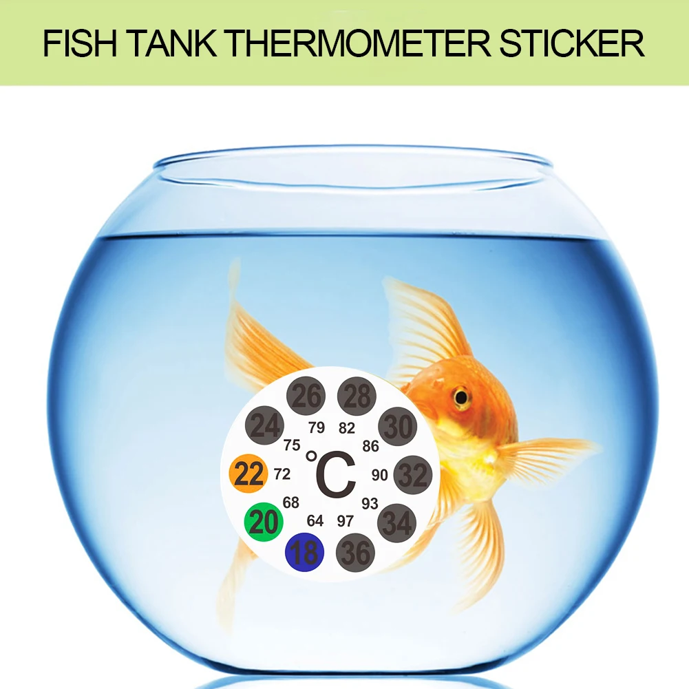 Бытовые аксессуары для аквариумов, круглые пластиковые Термометры для измерения температуры 50 мм, Термометры с ЖК-дисплеем, прочные цифровые наклейки для помещений
